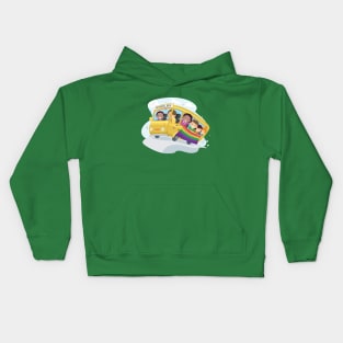 Kids School Bus Rainbow Kids Hoodie